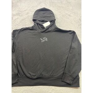 NFL Detroit Lions CSA Black Oversized‎ Boxy Pullover Hoodie Womens XL New